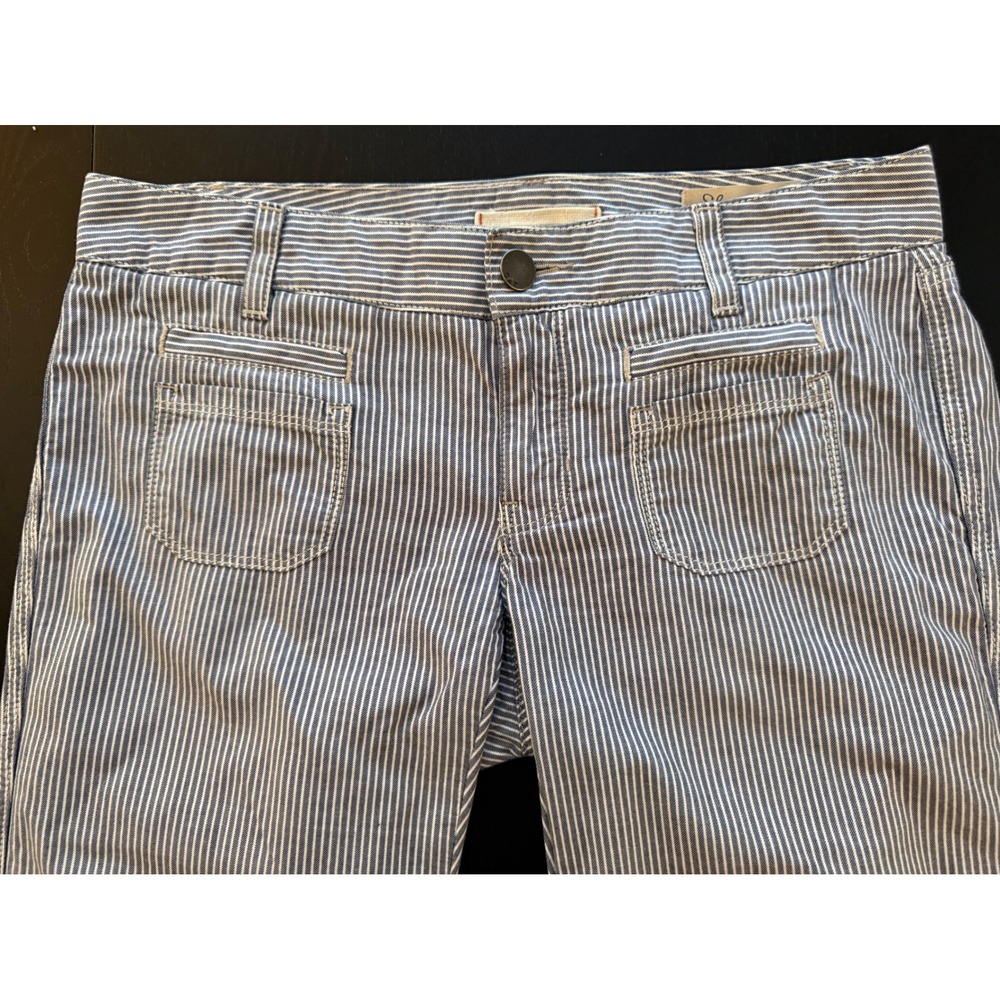 GAP Railroad Stripe Wide-Leg Pants Women Size 2 Gray Lightweight Limited Edition
